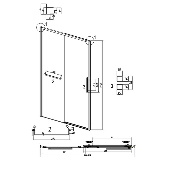 Душевая дверь Grossman  Style 130 см 100.K33.05.130.10.00, хром/прозрачное - фото 12