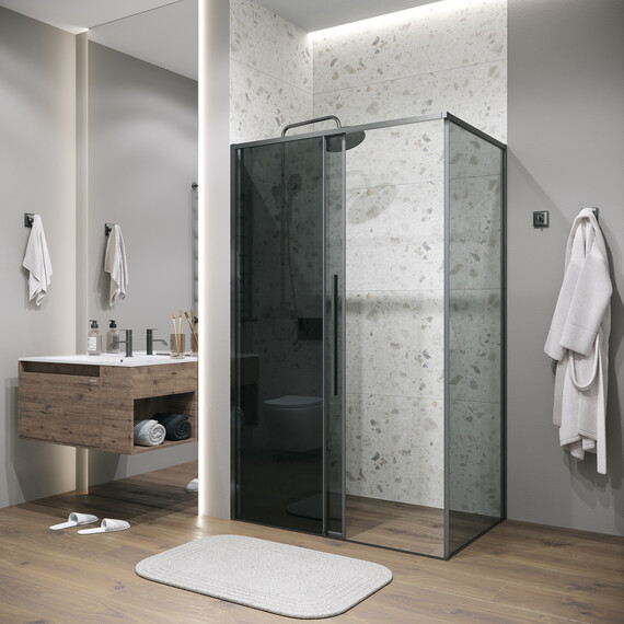 Душевое ограждение Grossman Galaxy 120х100 см 120.K33.01.1210.42.10, оружейная сталь/тонированное - фото 5