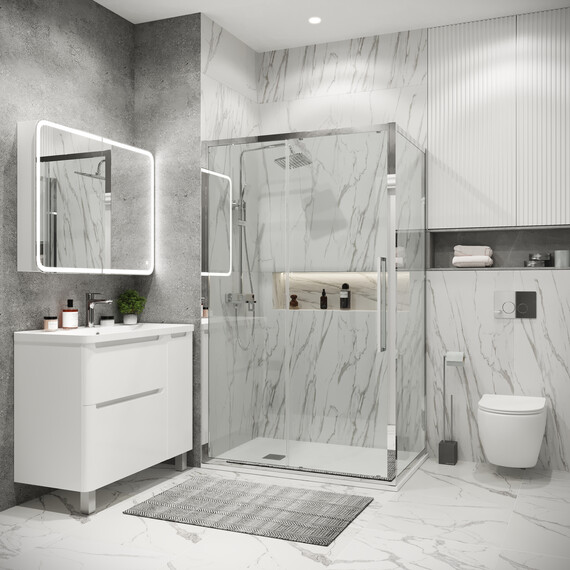 Душевое ограждение Grossman Cosmo 100х80 см 120.K33.02.1080.10.00, хром/прозрачное - фото 2