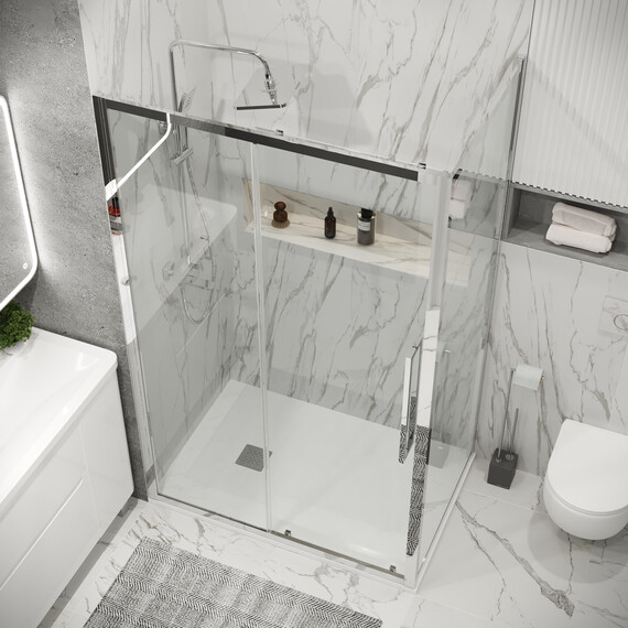 Душевое ограждение Grossman Cosmo 110х80 см 120.K33.02.1180.10.00, хром/прозрачное - фото 4