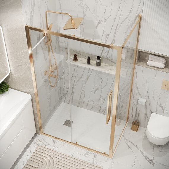 Душевое ограждение Grossman Cosmo 120х100 см 120.K33.02.1210.32.00, золото/прозрачное - фото 4