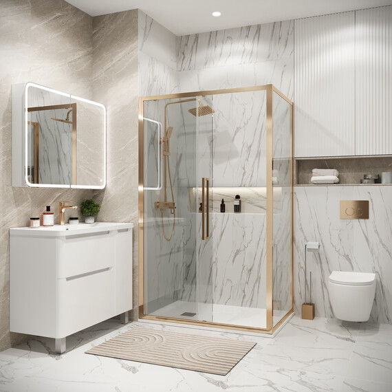 Душевое ограждение Grossman Cosmo 110х100 см 120.K33.02.1110.32.00, золото/прозрачное - фото 5