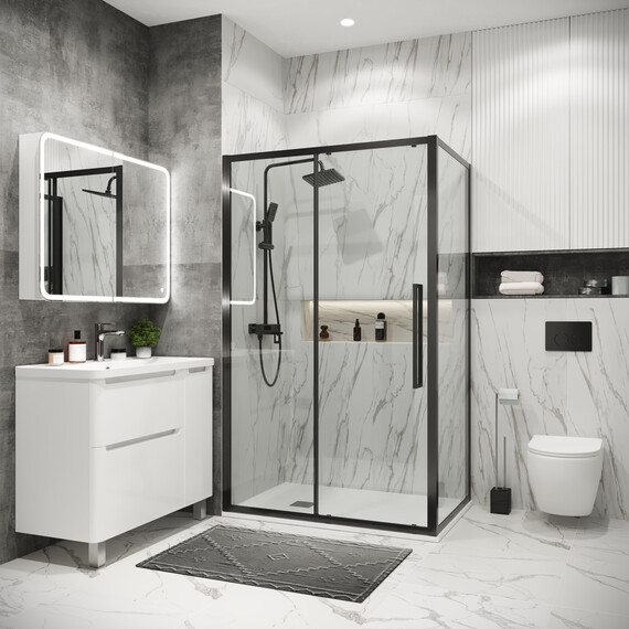 Душевое ограждение Grossman Cosmo 110х80 см 120.K33.02.1180.42.00, оружейная сталь/прозрачное - фото 2