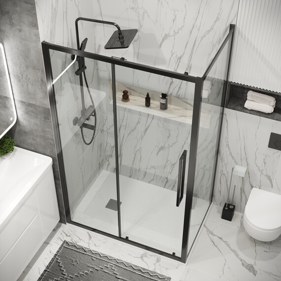 Душевое ограждение Grossman Cosmo 110х80 см 120.K33.02.1180.42.00, оружейная сталь/прозрачное - фото 4