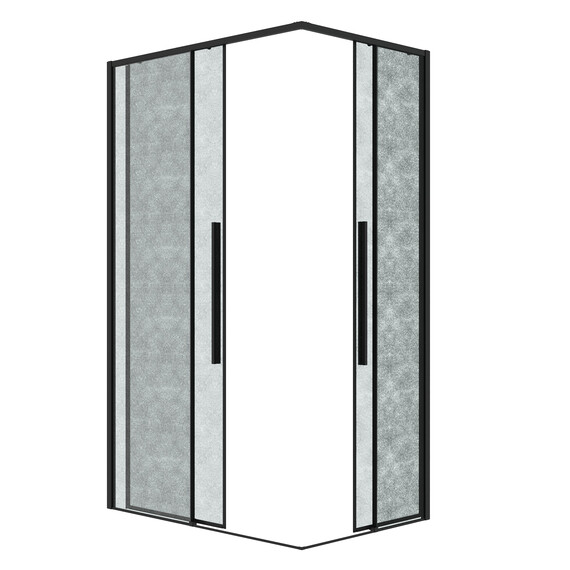 Душевое ограждение Grossman Galaxy 90х80 см 300.K33.01.9080.21.02, чёрный/шиншилла - фото 2
