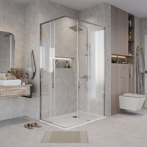 Душевое ограждение Grossman Galaxy 110х70 см 300.K33.01.1170.10.00, хром/прозрачное - фото 4