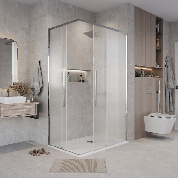 Душевое ограждение Grossman Galaxy 90х70 см 300.K33.01.9070.10.02, хром/шиншилла - фото 4