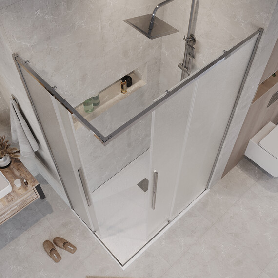 Душевое ограждение Grossman Galaxy 90х70 см 300.K33.01.9070.10.02, хром/шиншилла - фото 6