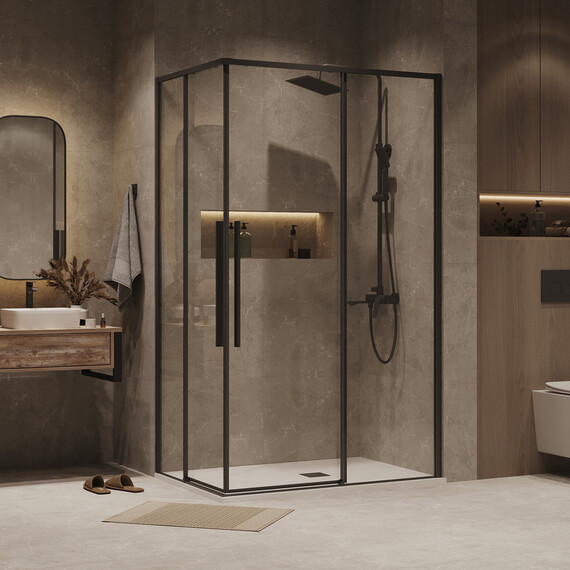 Душевое ограждение Grossman Galaxy 90х80 см 300.K33.01.9080.21.00, чёрный/прозрачное - фото 3