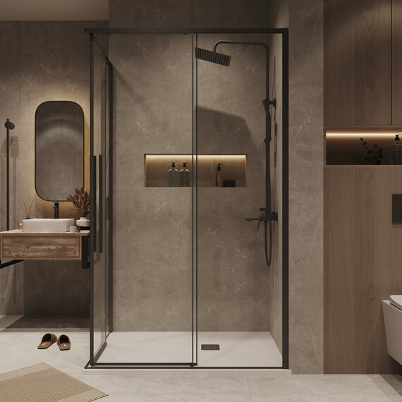 Душевое ограждение Grossman Galaxy 120х80 см 300.K33.01.1280.21.00, чёрный/прозрачное - фото 5