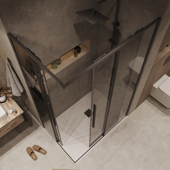 Душевое ограждение Grossman Galaxy 90х70 см 300.K33.01.9070.21.10, чёрный/тонированное - фото 6