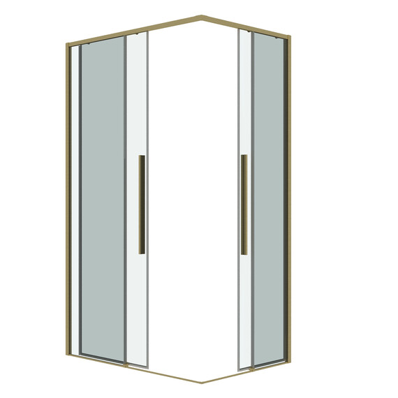 Душевое ограждение Grossman Galaxy 90х80 см 300.K33.01.9080.32.00, золото/прозрачное - фото 2