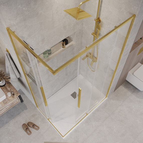 Душевое ограждение Grossman Galaxy 90х70 см 300.K33.01.9070.32.00, золото/прозрачное - фото 6