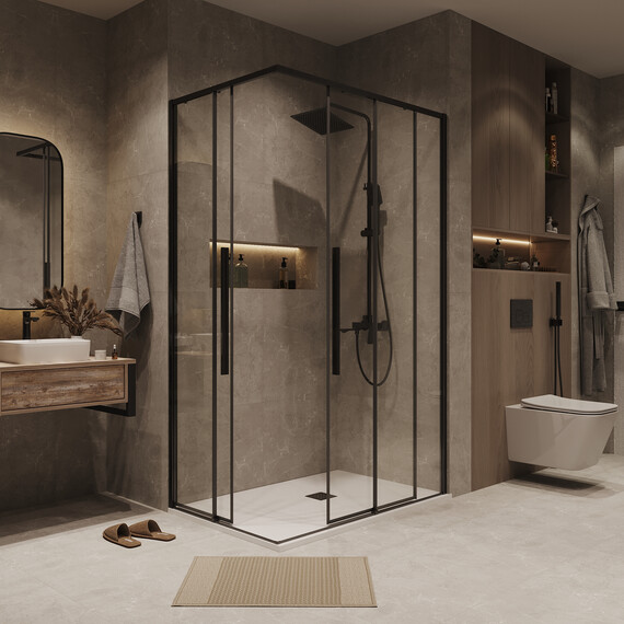 Душевое ограждение Grossman Galaxy 110х80 см 300.K33.01.1180.42.00, оружейная сталь/прозрачное - фото 4