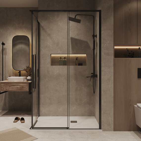 Душевое ограждение Grossman Galaxy 90х80 см 300.K33.01.9080.42.00, оружейная сталь/прозрачное - фото 5