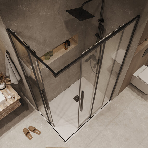 Душевое ограждение Grossman Galaxy 90х80 см 300.K33.01.9080.42.00, оружейная сталь/прозрачное - фото 6