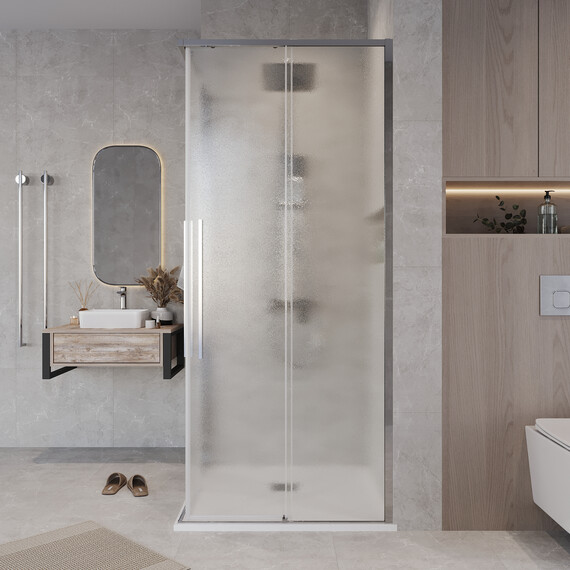 Душевое ограждение Grossman Galaxy 100х100 см 300.K33.01.1010.10.02, хром/шиншилла - фото 5