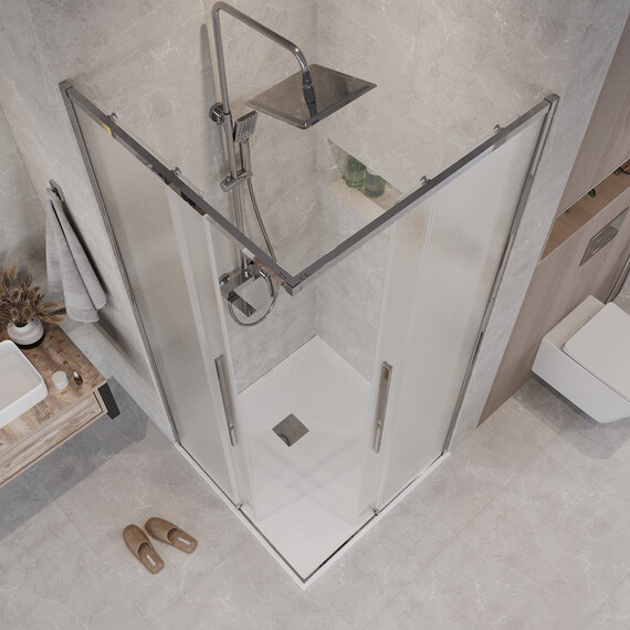 Душевое ограждение Grossman Galaxy 90х90 см 300.K33.01.9090.10.02, хром/шиншилла - фото 6