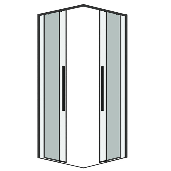 Душевое ограждение Grossman Galaxy 90х90 см 300.K33.01.9090.21.00, чёрный/прозрачное - фото 2