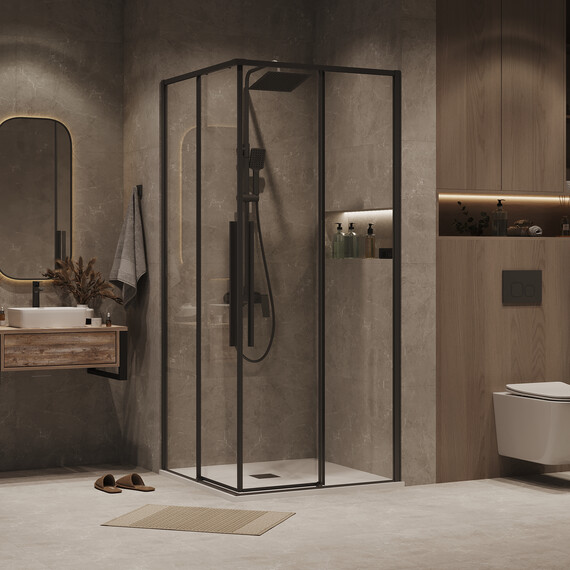 Душевое ограждение Grossman Galaxy 100х100 см 300.K33.01.1010.21.00, чёрный/прозрачное - фото 3