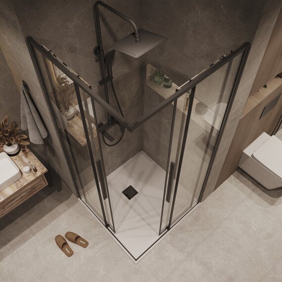 Душевое ограждение Grossman Galaxy 70х70 см 300.K33.01.7070.21.00, чёрный/прозрачное - фото 6