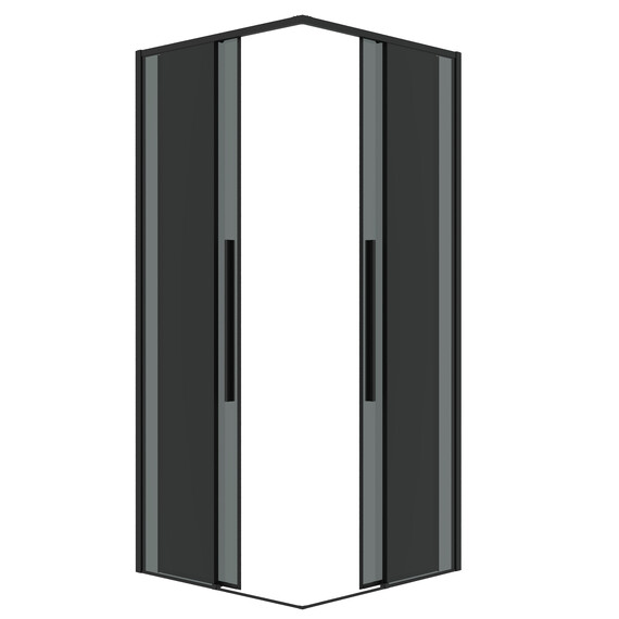 Душевое ограждение Grossman Galaxy 90х90 см 300.K33.01.9090.21.10, чёрный/тонированное - фото 2