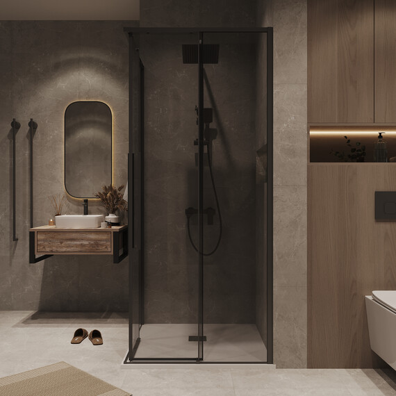 Душевое ограждение Grossman Galaxy 80х80 см 300.K33.01.8080.21.10, чёрный/тонированное - фото 5