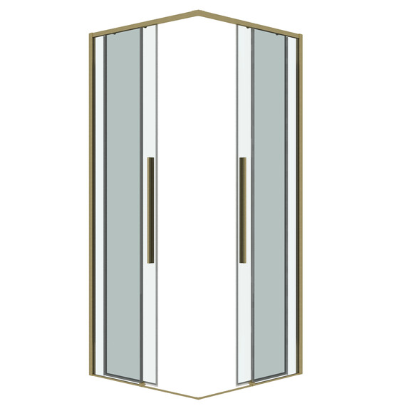 Душевое ограждение Grossman Galaxy 90х90 см 300.K33.01.9090.32.00, золото/прозрачное - фото 2