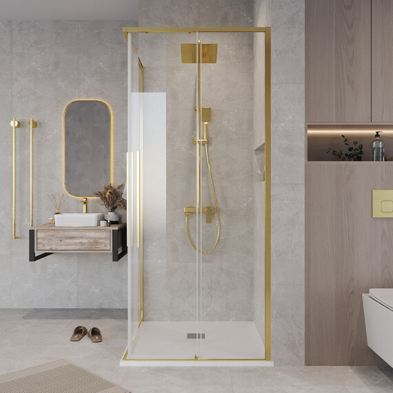 Душевое ограждение Grossman Galaxy 100х100 см 300.K33.01.1010.32.00, золото/прозрачное - фото 5