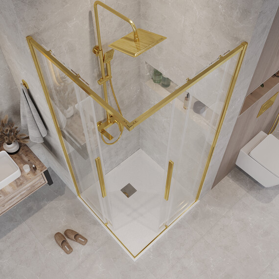 Душевое ограждение Grossman Galaxy 100х100 см 300.K33.01.1010.32.00, золото/прозрачное - фото 6