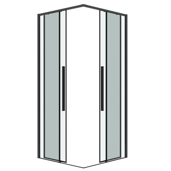 Душевое ограждение Grossman Galaxy 90х90 см 300.K33.01.9090.42.00, оружейная сталь/прозрачное - фото 2