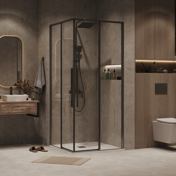 Душевое ограждение Grossman Galaxy 90х90 см 300.K33.01.9090.42.00, оружейная сталь/прозрачное - фото 3