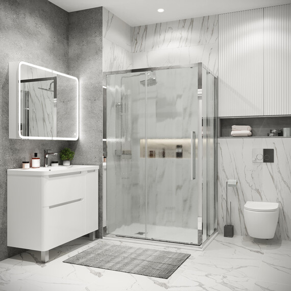 Душевое ограждение Grossman Cosmo 120х90 см 120.K33.02.1290.10.02, хром/шиншилла - фото 2