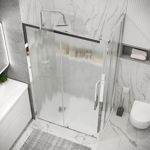 Душевое ограждение Grossman Cosmo 100х100 см 120.K33.02.1010.10.02, хром/шиншилла - фото 4