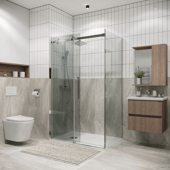 Душевое ограждение Grossman Classic 130х80 см 120.K33.04.1380.10.00 (стекло 8 мм) хром/прозрачное - фото 5