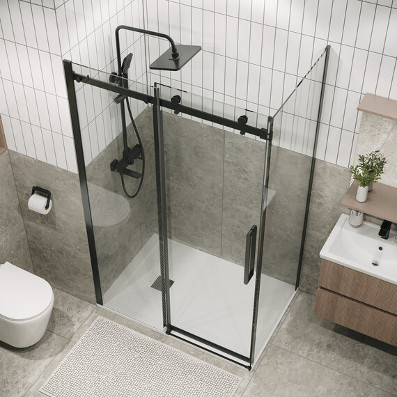 Душевое ограждение Grossman Classic 110х80 см 120.K33.04.1180.42.00 (стекло 8 мм) оружейная сталь/прозрачное - фото 4