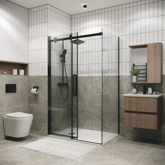 Душевое ограждение Grossman Classic 110х90 см 120.K33.04.1190.42.00 (стекло 8 мм) оружейная сталь/прозрачное - фото 5