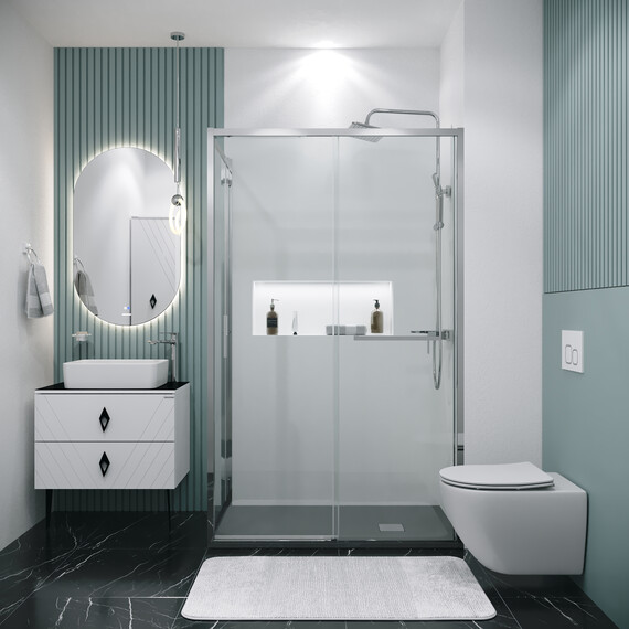 Душевое ограждение Grossman Style 130х80 см 120.K33.05.1380.10.00, хром/прозрачное - фото 2