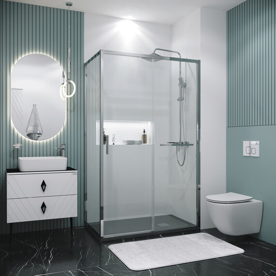 Душевое ограждение Grossman Style 130х100 см 120.K33.05.1310.10.00, хром/прозрачное - фото 4