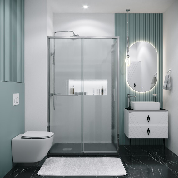 Душевое ограждение Grossman Style 130х80 см 120.K33.05.1380.10.02, хром/шиншилла - фото 3