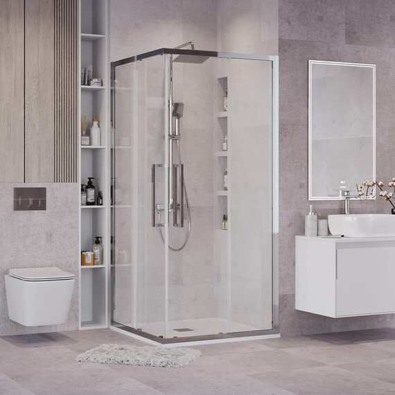 Душевое ограждение Grossman Cosmo 90х90 см 300.K33.02.9090.10.00, хром/прозрачное - фото 6