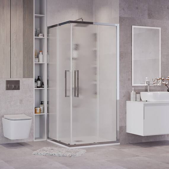 Душевое ограждение Grossman Cosmo 90х90 см 300.K33.02.9090.10.02, хром/шиншилла - фото 3