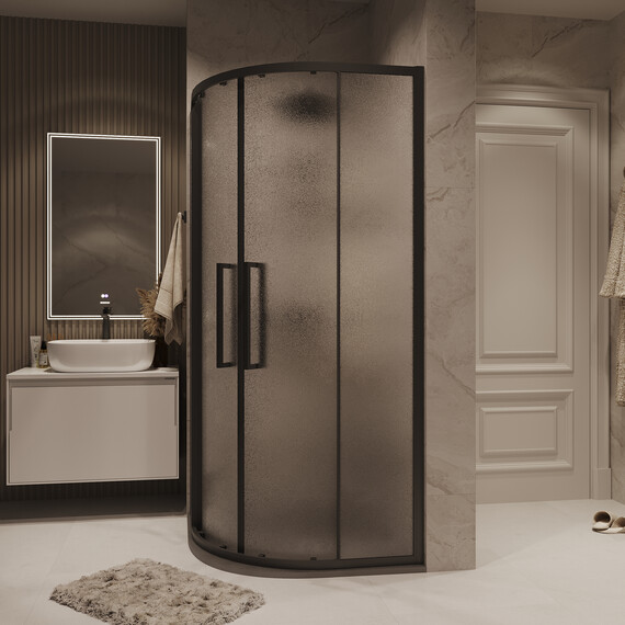 Душевое ограждение Grossman Cosmo 90х90 см 301.K33.02.9090.21.02, чёрный/шиншилла - фото 3