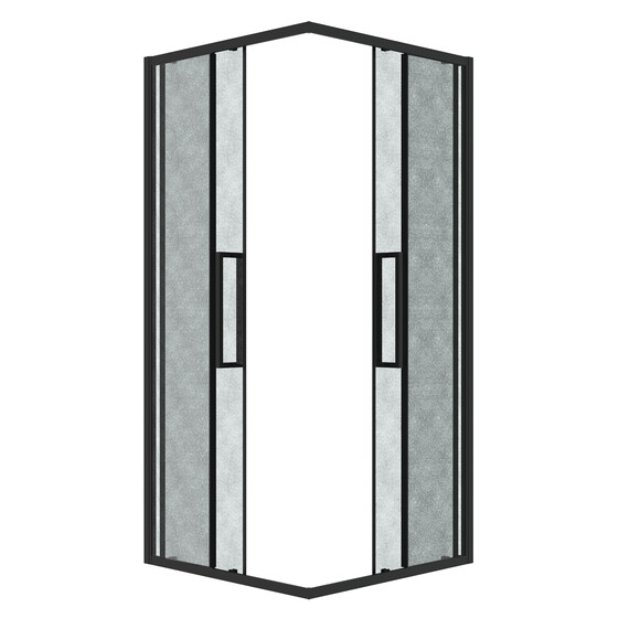 Душевое ограждение Grossman Cosmo 80х80 см 300.K33.02.8080.21.02, чёрный/шиншилла - фото 2