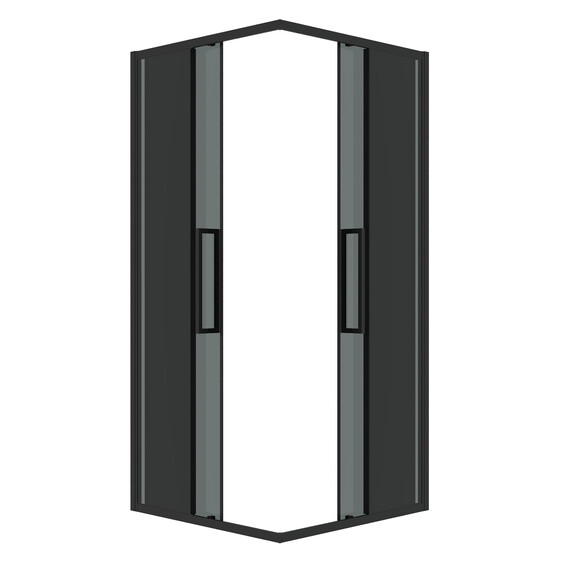 Душевое ограждение Grossman Cosmo 100х100 см 300.K33.02.1010.21.10, чёрный/тонированное - фото 2