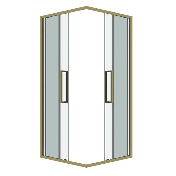 Душевое ограждение Grossman Cosmo 80х80 см 300.K33.02.8080.32.00, золото/прозрачное - фото 2