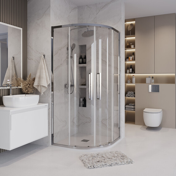 Душевое ограждение Grossman Cosmo 90х90 см 301.K33.02.9090.10.00, хром/прозрачное - фото 4