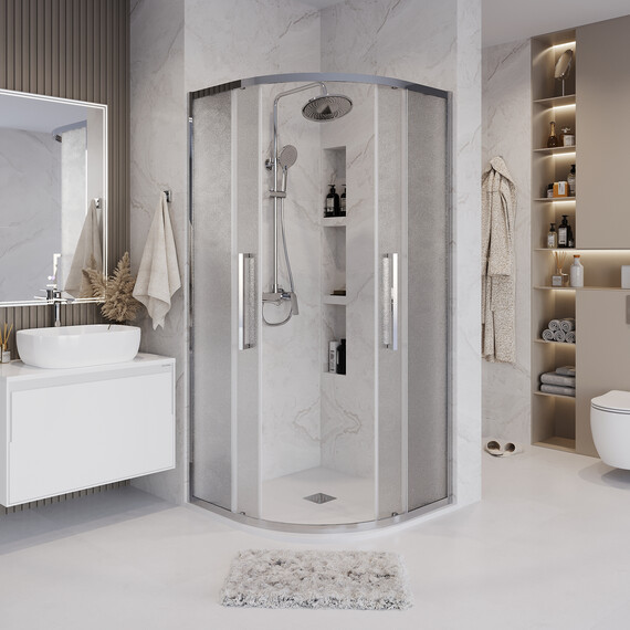 Душевое ограждение Grossman Cosmo 90х90 см 301.K33.02.9090.10.02, хром/шиншилла - фото 5