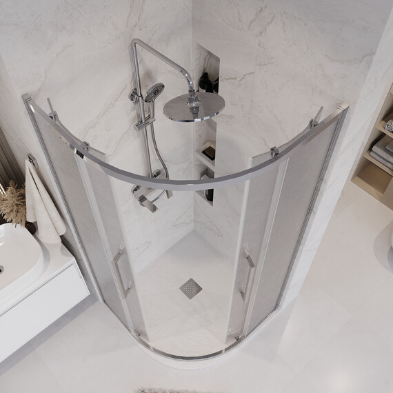 Душевое ограждение Grossman Cosmo 90х90 см 301.K33.02.9090.10.02, хром/шиншилла - фото 6