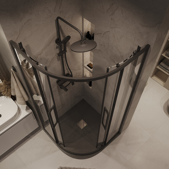 Душевое ограждение Grossman Cosmo 90х90 см 301.K33.02.9090.21.00, чёрный/прозрачное - фото 4